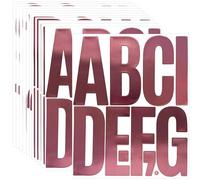 Lot de 122 feuilles d'autocollants lettres de l'alphabet et chiffres pour boîte aux lettres, porte, camion et extérieur, 122 feuilles d'autocollants en vinyle imperméable pour bricolage (rose pailleté