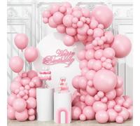 Lot de 123 ballons rose pastel de différentes tailles, 45,7 cm, 30,5 cm, 25,4 cm, 25,4 cm, 12,7 cm, guirlande de ballons rose layette pour anniversaire, fête prénatale, révélation du sexe, décoration