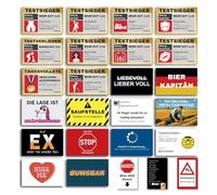 Lot de 125 autocollants Malle de qualité supérieure avec revêtement UV | 25 motifs x 5 autocollants | Malle Accessoire Sauf Sauf Saufen JGA Mallorca Saufen Stiftung Vainqueur du test Festival Party |