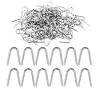Lot de 125 clous en U, crampes, clous en acier, galvanisés, pinces de clôture, clous de fixation pour toile anti-mauvaises herbes