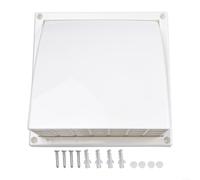 Lot de 125 couvercles d'aération muraux extérieurs imperméables avec amortisseur de refoulement d'air en ABS pour ventilateurs de salle de bain et de cuisine, grille à capot sans ressort résistante