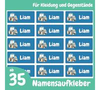 Lot de 125 étiquettes nominatives pour textiles, sac à dos et plus encore (125 autocollants) - Passent au lave-vaisselle - Avec motif de tracteur - Autocollants personnalisés avec motif - Résistantes