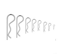 Lot de 125 goupilles fendues avec configuration en forme de R conçues pour un verrouillage stable dans les assemblages d'arbre et d'essieu