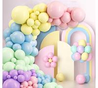 Lot de 125 guirlandes de ballons pastel de 45 cm, 30 cm, 25 cm, à l'hélium, pour mariage, anniversaire, fête prénatale, remise de diplôme, décoration