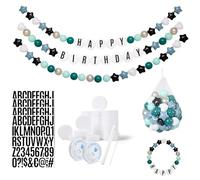 Lot de 125 guirlandes de bracelets d'amitié géants à faire soi-même, bannière d'anniversaire personnalisable avec cercles en mousse et boules en plastique, fournitures de bricolage (vert)