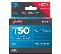 Arrow - Agrafes T50 504 - 6 mm (1/4'') - boîte de 1250 agrafes