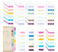 Lot de 1260 notes autocollantes - Grands / moyens / petits - Inscriptibles - Notes autocollantes transparentes pour bureau, documents, livres, agendas, classeurs (18 couleurs) (1260)