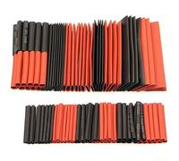 Lot de 127 gaines thermorétractables en polyoléfine 2 et 1 - Protection des fils électriques - 7 tailles - Rouge et noir - Ignifuge - Approuvé UL - Pour réparation de câbles, électriciens