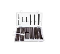 Lot de 127 gaines thermorétractables noires, idéales pour isoler, protéger et regrouper les câbles et les composants électriques.