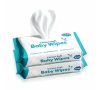 Lot de 128 lingettes humides douces pour bébé - Sans parfum - Pour nouveau-né - Nettoyage doux de la peau - Hygiène pour changer les couches - 18 x 15 cm