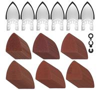 Lot de 129 patins de ponçage oscillants pour outils multifonctions - Patins de ponçage universels pour doigts - Grain 60-320 - Assortiment de papier abrasif multifonction avec 3 adaptateurs