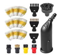 Lot de 13 accessoires pour nettoyeur vapeur SC1, SC2, SC3, SC4, SC5, buse manuelle, brosse ronde, brosse à joints, raclette de fenêtre, chiffon en microfibre