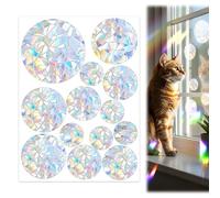 Lot de 13 autocollants Suncatcher pour fenêtre - Prisme - Protection contre les oiseaux - Invisible - Prisme - Pour battements d'oiseaux, protection contre les oiseaux - Autocollant de fenêtre en PVC