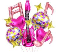 Lot de 13 ballons 4D en forme de note de musique - Ballons disco foli pour fête d'anniversaire, concert, fans de chanteurs, fournitures de décoration de fête