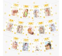 Lot De 13 Bannières Photo Premier Voyage Autour Du Soleil Bannière Photo Bébé Pour Nouveau-Né À 12 Mois Pour Garçon Et Fille 1er Anniversaire Décorations De Fête D'anniversaire Arc-En-Ciel