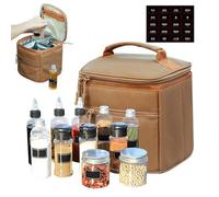 Lot de 13 bouteilles à épices en plastique réutilisables avec couvercle shaker - Sac de voyage avec pots à épices pour emballage sac à dos - Camping - Cuisine