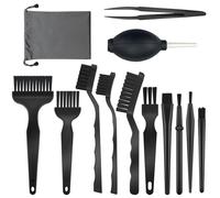 Lot de 13 brosses antistatiques pour clavier et PC avec pince, souffleur d'air et sac de rangement pour PC, téléphone, tablette, PCB, caméras BGA et imprimante