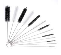 Lot de 13 brosses de Nettoyage, pour Paille, Bouteille, Tuyau à Lait, en Nylon, pour Tubes à essai, théière, Boire, pailles, en Nylon