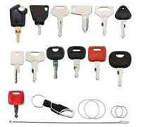 Lot de 13 clés d'allumage pour machines de construction, tracteurs, pelleteuses, comprend des clés en métal et un rangement organisé pour réduire les temps d'arrêt dans l'utilisation de l'équipement