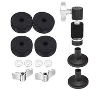 Lot de 13 coussinets en feutre pour cymbales de tambour avec rondelle d'écrou à ailettes - Accessoires de rechange faciles à utiliser - Feutres et manchons avec aile