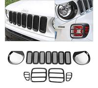 Lot de 13 couvercles de phare Angry Bird et grille de protection de phare arrière pour Renegade 2016 2017 2018 (Noir)