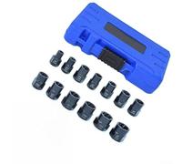Lot de 13 douilles d'extraction d'écrous 3/8" pour boulons et écrous cassés/cassés - Acier chromé - Flûte spirale inversée - Comprend 1/4