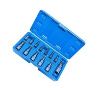 Lot de 13 douilles hexagonales pour différentes tailles d'écrou de boulons en acier T8-T60 - Clé à douille professionnelle 1/4" 3/8" 1/2" pour réparation automobile