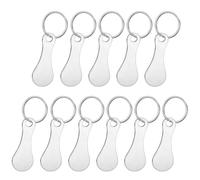 Lot de 13 jetons de chariot de courses ronds en acier inoxydable - Jeton de courses amovible - Porte-clés portable - Pour tous les chariots