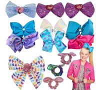 Lot de 13 nœuds à cheveux pour filles - Pinces à cheveux moyennes, chouchous en ruban gros-grain pour tout-petits, accessoires pour cheveux riches pour filles