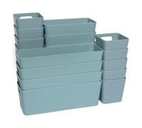 Lot de 13 organisateurs de tiroir - 10 cm de haut - Vert - Boîtes en 3 tailles - Insert de tiroir adapté aux tiroirs de 40 x 60 cm