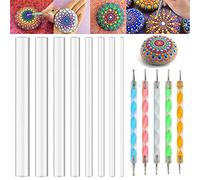 Lot de 13 outils de pointillage mandala pour peinture sur roche, stylet à bille, outils de pointillage, stylos pour nail art, tiges en acrylique pour bricolage, dessin sur pierre, argile polymère,