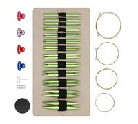 Lot de 13 paires d'aiguilles à tricoter circulaires interchangeables en aluminium de 3 à 10 mm avec étui pour aiguilles à tricoter à double pointe pour débutants