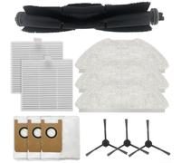 Lot de 13 pièces de rechange pour aspirateurs Airrobo T20 pour robots T20+, comprend 1 brosse à rouleau, 2 HEPA, 3 serpillères, 3 sacs, 4 brosses latérales (A)