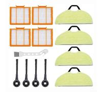 Lot de 13 pièces de rechange pour aspirateurs robots pour Shark RV2610WA RV2620WA RV2410WD AV2610WA AI Ultra, 4 filtres HEPA, 4 serpillères, 4 brosses latérales