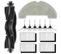Lot de 13 pièces de rechange W11/W9 compatibles avec robot aspirateur Vexilar W11/W9, 1 rouleau à brosse, 6 brosses latérales, 4 filtres HEPA avec filtres en mousse, 2 lingettes, kit d'accessoires