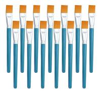 Lot de 13 pinceaux plats pour peinture acrylique, 24 mm de large en nylon, pinceaux de détail, pinceaux bleus, pour les artistes, les adultes, les étudiants, la peinture acrylique, la peinture à