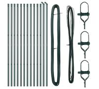 Lot de 13 poteaux de clôture - Diamètre : 32 mm - 160 cm - Vert - En métal - Pour une clôture durable - Poteaux de clôture stables pour délimitation de jardin et brise-vue