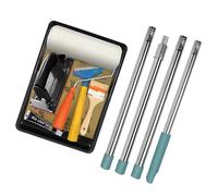 Lot de 13 rouleaux de peinture de 22,9 cm avec poteaux d'extension, plateau de peinture, pinceau, bloc de ponçage, papier abrasif, raclette, gants jetables et chapeau - Kit de rouleau pour peindre les