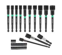 Lot de 13 tourne-écrous hexagonaux pour clé à douille, manchon d'extension de 5 à 14 mm, adaptateur d'embout en acier au chrome vanadium pour bricolage domestique pour outils de réparation automobile