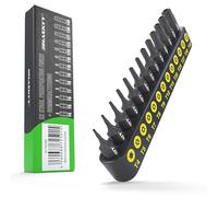 Lot de 13 tournevis Torx T4-T40 - Clé à douille 1/4" - Profil en T avec trou - Jeu de 13 embouts phosphatés - Hexagonaux - Acier S2 - Inviolable