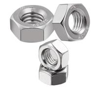 Lot de 130 écrous hexagonaux 1/4"-20, écrous de quincaillerie en acier inoxydable 304 (A2-70), écrous hexagonaux SAE pour vis à métaux