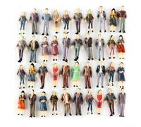 Lot de 130 figurines de personnes à l'échelle 1:48 - Figurines architecturales en plastique - Personnes assises et debout pour scènes miniatures - Matériau durable - Couleurs réalistes