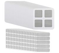 Lot de 130 patchs de réparation autocollants pour fenêtre et porte - Kit de réparation en maille - Gris