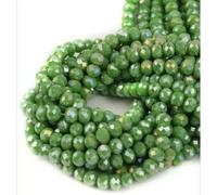 Lot de 130 perles rondes plates à facettes en cristal, de 3 à 10 mm, pour loisirs créatifs et fabrication d'ornements faits main. Couleur : vert olive. Diamètre : 3 mm.