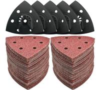 Lot de 130 plaques abrasives multi-outils pour ponceuse Delta, et 5 disques abrasifs triangulaires, 125 feuilles de papier abrasif, avec grain 60/80/120/180/240