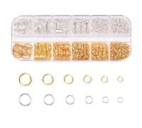 Lot de 1300 anneaux ouverts pour la fabrication de bijoux - Anneaux fendus - En métal - Dorés et argentés