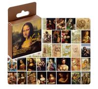 Lot de 135 autocollants artistiques (3 boîtes de 45 autocollants) pour ordinateur portable, téléphone, gourde, album de scrapbooking, ordinateur et diverses situations du quotidien (Mona Lisa)