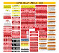 Lot de 135 étiquettes d'installation du système solaire PV, étiquettes de sécurité photovoltaïques Joyfulmap pour source d'alimentation photovoltaïque, lot d'avertissement de sécurité solaire PV, 2023