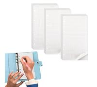 Lot de 135 feuilles de papier de recharge A6 - Papier à carreaux rechargeables - 6 trous - Recharge de papier pour carnet de notes A6 - Pour reliure, carnet de notes, carnet de journal, croquis,