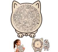 Lot de 135 puzzles en bois en forme de chat pour enfants et adultes, formes d'animaux uniques, cadeaux pour les amateurs de chats, décoration de Noël